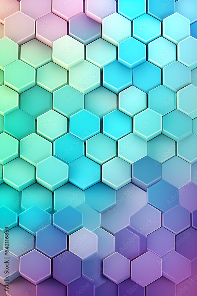 Abstrakter Hintergrund mit Hexagons und Farbverlauf Abstrakter Hintergrund mit Hexagons und Farbverlauf