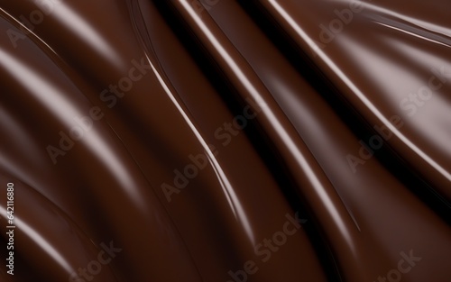 Liquid dark chocolate, chocolate background, generative ai