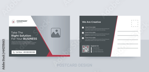 Corporate postcard design template. Blue Corporate business postcard or EDDM postcard design template