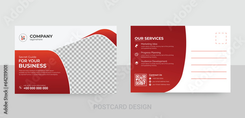 Corporate business or marketing agency postcard template