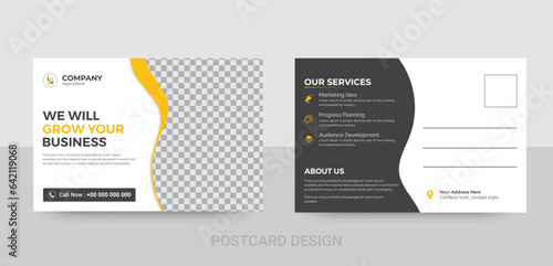 Mortgage Company postcard design template with creative modern layout. Home for sale postcard Eddm Postcard Design, Event Card Design, Direct Mail Template, Invitation Design