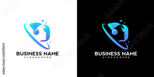 Vector of children logo, music logo, music and education logo design template