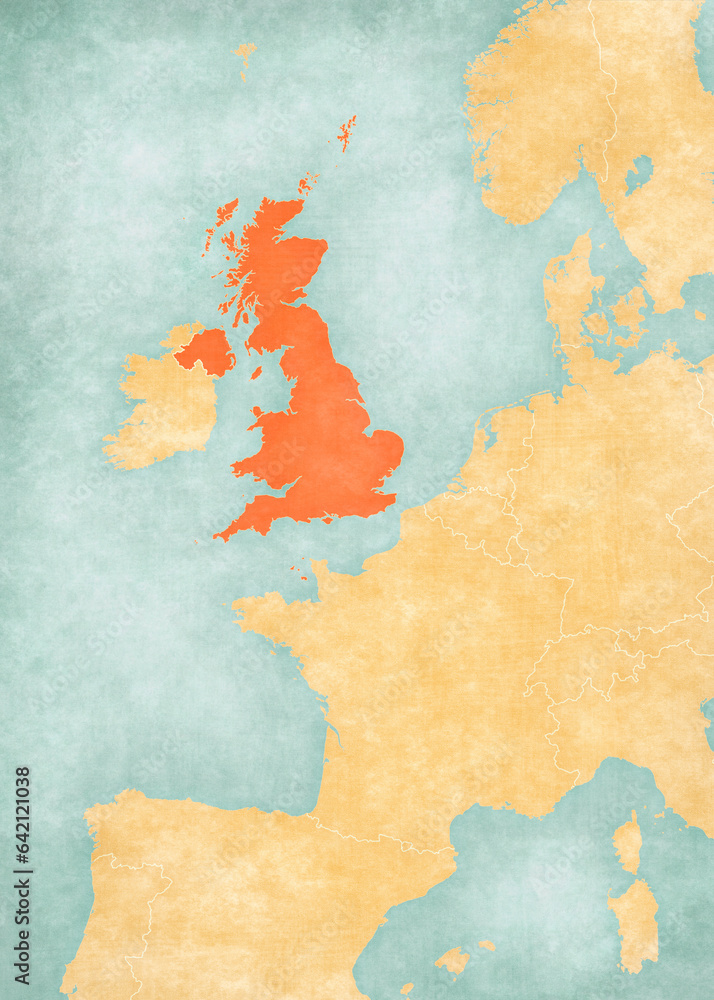 Map of Western Europe - United Kingdom