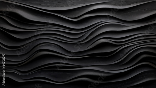 Abstract black wallpaper with wave texture