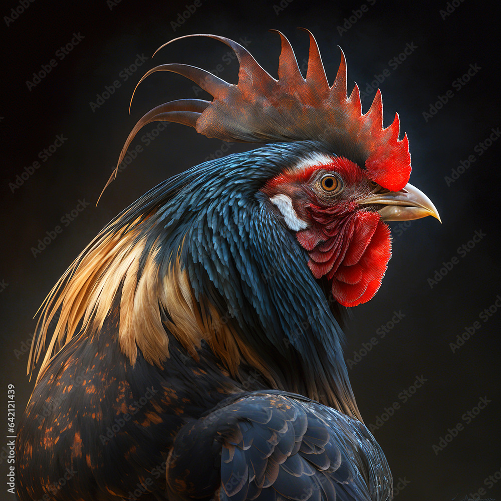Beautiful red crested free range rooster