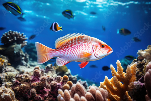 Coral Beauty fish swimming in the open ocean © Boraryn