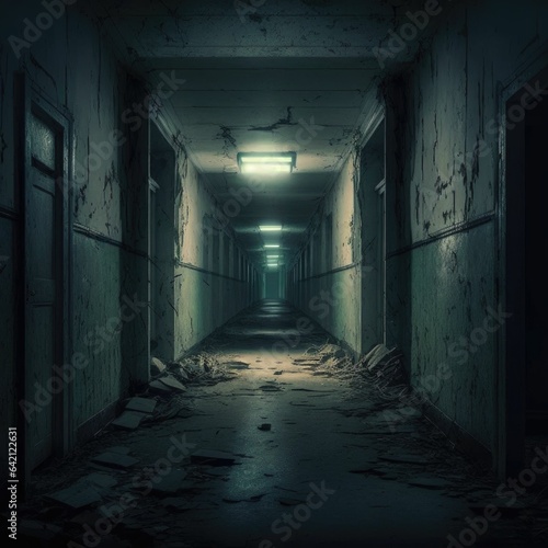 Terrifying Horror Corridor  A Haunting Scene of Fear and Dread