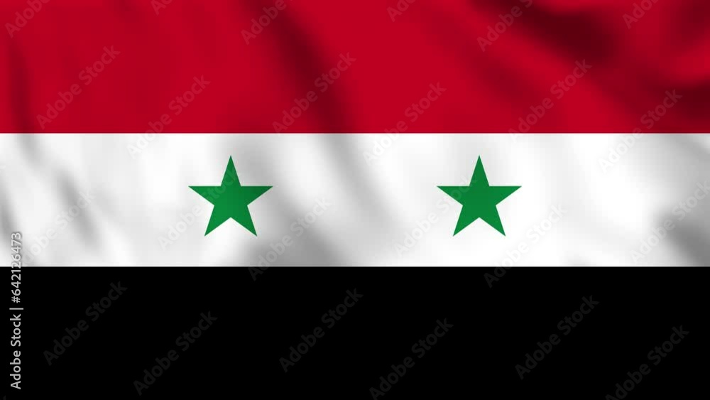 Looped background animation of the waving flag of Syria Looped background animation of the waving flag of Syria