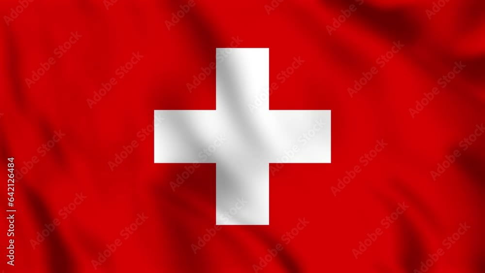 Looped background animation of the waving flag of Switzerland Looped background animation of the waving flag of Switzerland