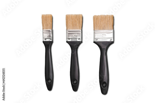 Wallpaper Mural Paint brushes. New clean with black handles. Isolated on transparent background. PNG Torontodigital.ca