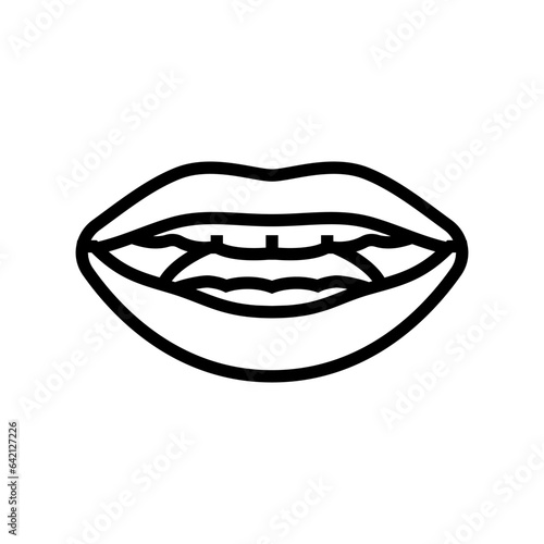 a e i letter mouth animate line icon vector. a e i letter mouth animate sign. isolated contour symbol black illustration