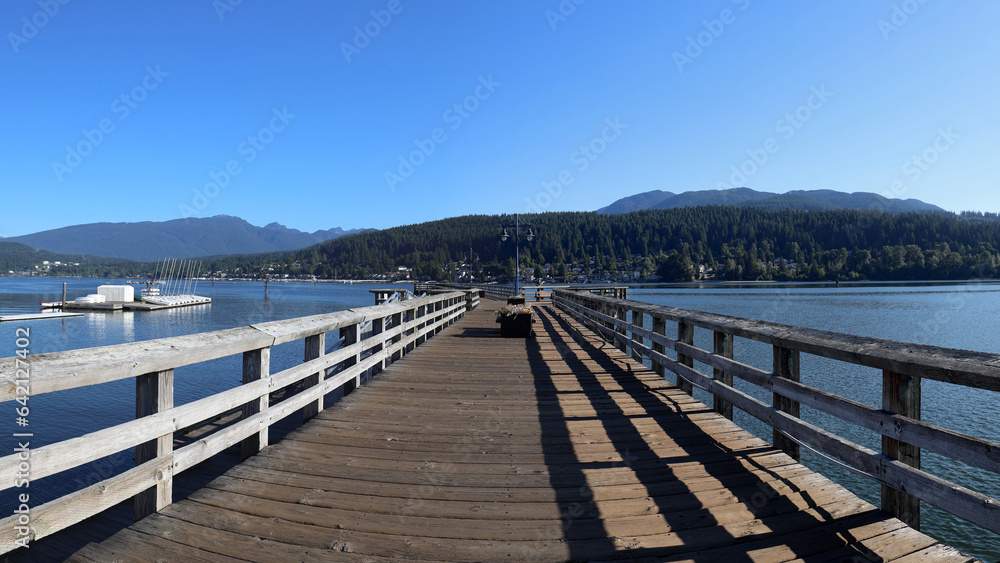 Perspective of pier at Rocky Point Park in Port Moody