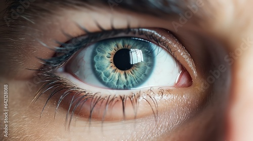 Close-up photo of a brown female eye. Amazing Eyesight. Vision correction concept.