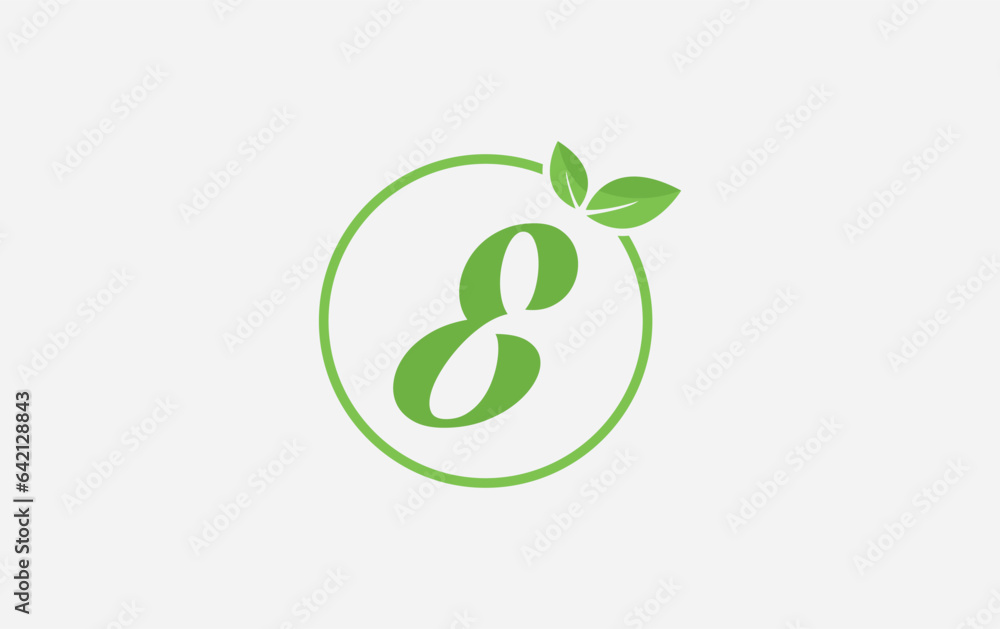 Fresh green leaf logo and nature healthy leaf logo circle design vector Fresh green leaf logo and nature healthy leaf logo circle design vector