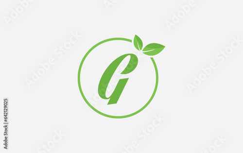 Fresh green leaf logo and nature healthy leaf logo circle design vector