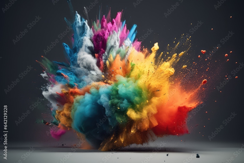 isolated and artistic colorful smoke dust texture generative ai