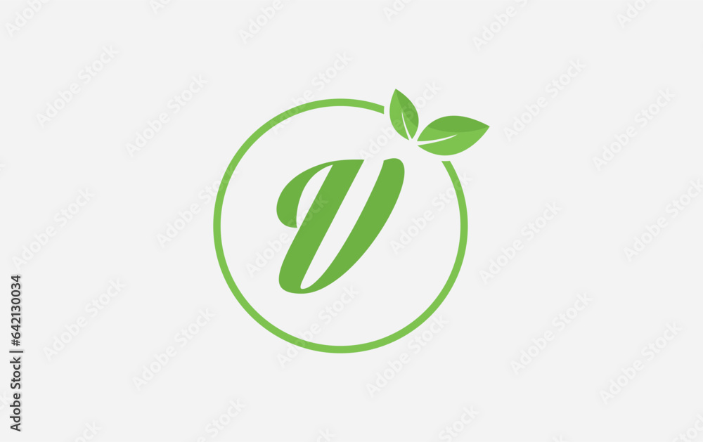 Fresh green leaf logo and nature healthy leaf logo circle design vector Fresh green leaf logo and nature healthy leaf logo circle design vector