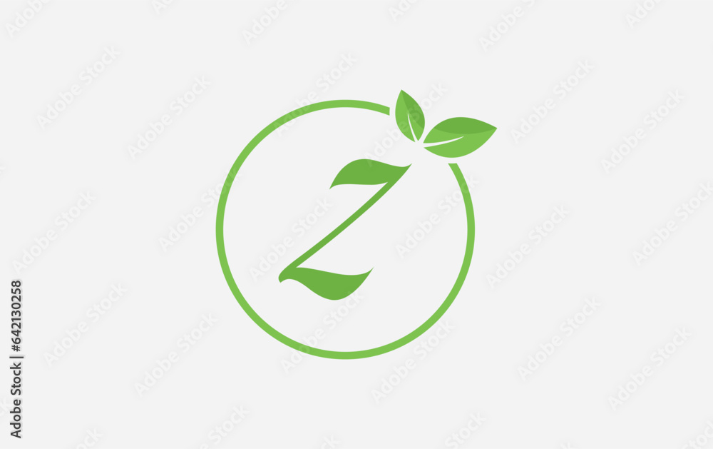 Fresh green leaf logo and nature healthy leaf logo circle design vector Fresh green leaf logo and nature healthy leaf logo circle design vector