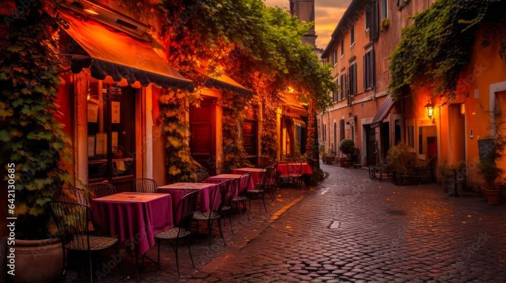 Charming Trastevere: Exploring the Picturesque Streets and Cafes of Rome's Romantic District Along the Tiber River in Italy, Europe