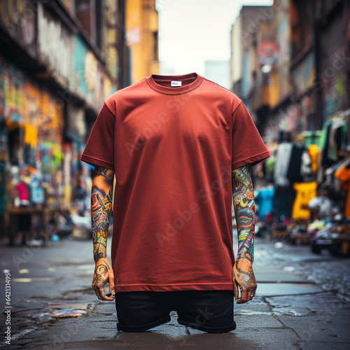 Streetwear Aesthetic T-Shirt Mock-Up: Urban Culture Vibes