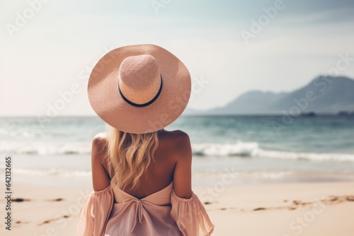 woman in hat on the beach © Anatolii