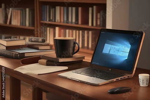 laptop and coffee cup