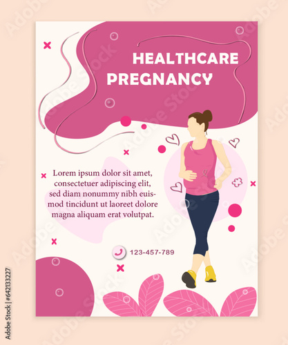 template of preggnant woman exercing and run pregnancy and infant loss awareness month vertical poster mother day