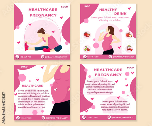 Social media template of preggnant woman exercing pregnancy and infant loss awareness month vertical poster mother day