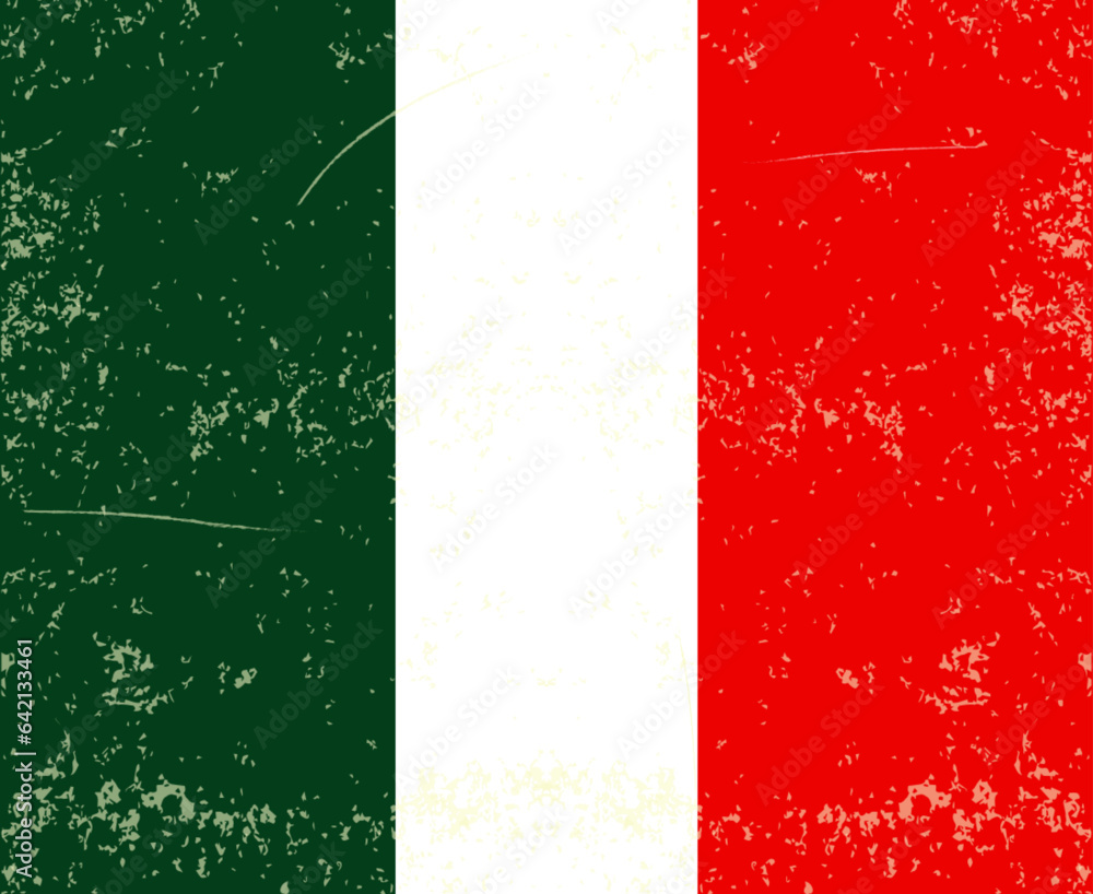 Naklejka premium flag of Mexico Vector with old vintage texture