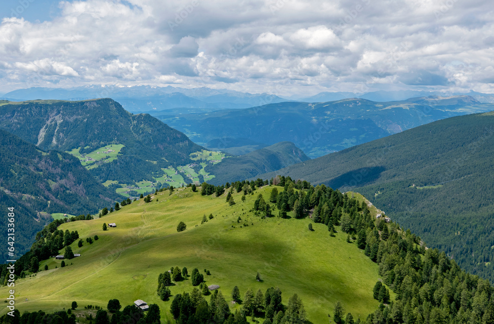 scenic and spectacular view of the Dolomite mountains in summer