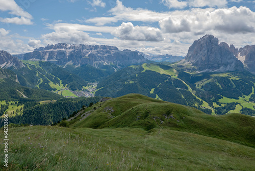 scenic and spectacular view of the Dolomite mountains in summer