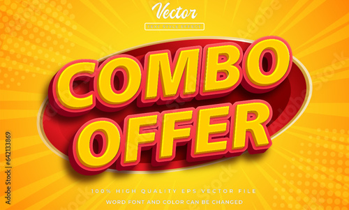 vector combo offer 3d bold text effect