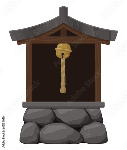 祠のイラスト_鈴_古い