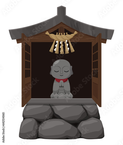 祠のイラスト_お地蔵様_古い