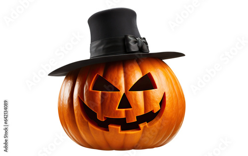 Jack O' Lantern, cut out. Halloween pumpkin in hat, the main symbol of the Happy Halloween holiday