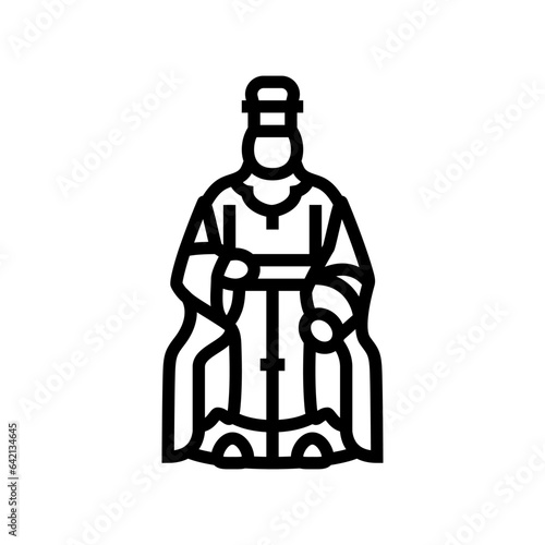 daoist deity taoism line icon vector. daoist deity taoism sign. isolated contour symbol black illustration