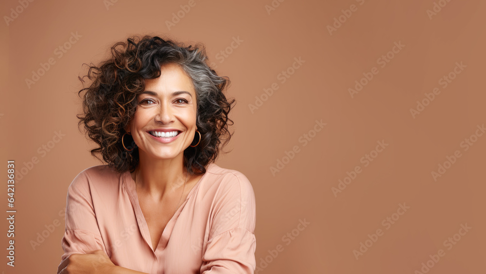 Indian or latin senior woman, Smiling hispanic mature businesswoman, gender equality Indian or latin senior woman, Smiling hispanic mature businesswoman, gender equality