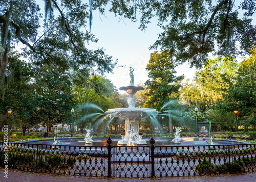 Forsyth Fountain,Forsyth Park .Savannah,Georgia,.United States of America