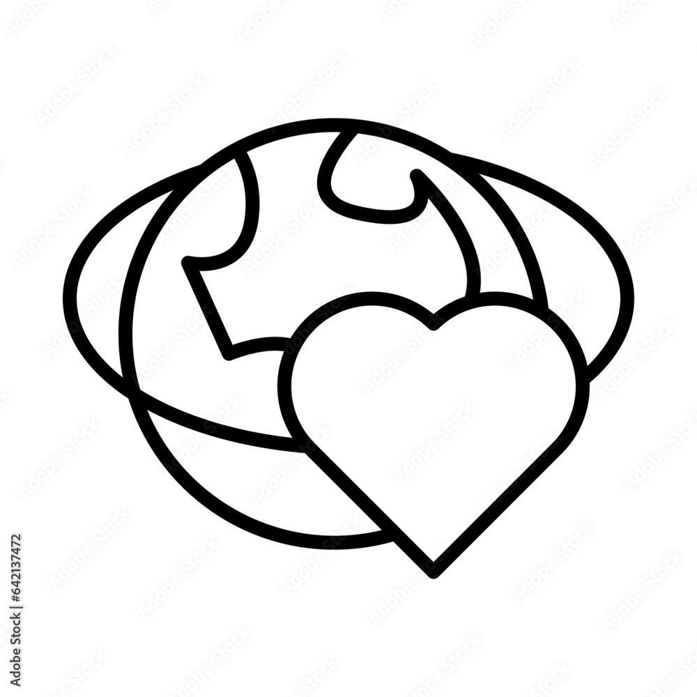 Heart Earth icon design Heart Earth icon design
