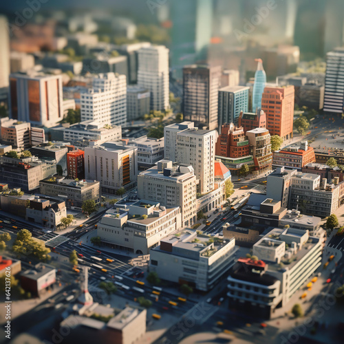 City photos with tilt-shift technique from the game cities skylines