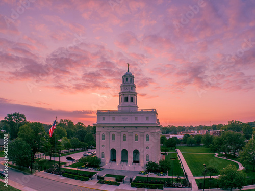 Stunning Nauvoo Illinois Temple at Sunrise photo