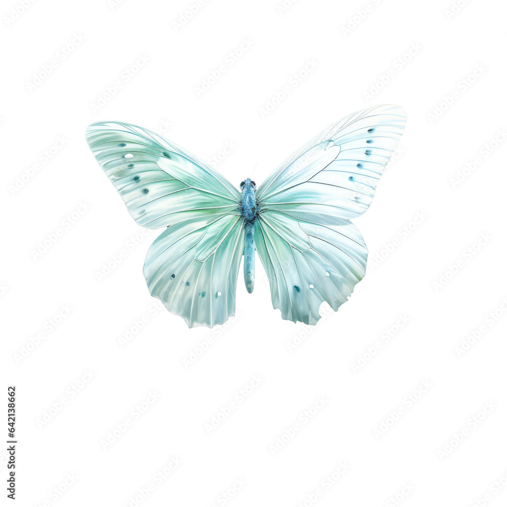 A white butterfly landed delicately on a forest leaf transparent background A white butterfly landed delicately on a forest leaf transparent background