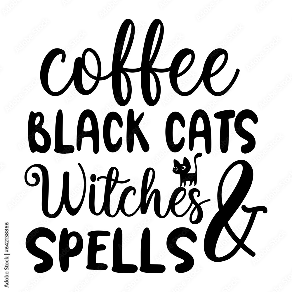 Coffee Black Cats Witches And Spells Svg