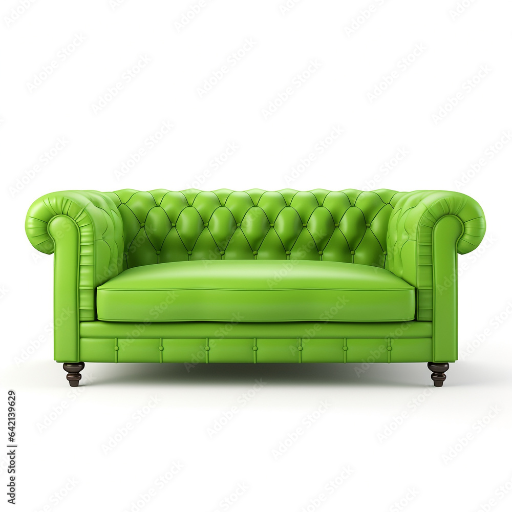 Fototapeta premium Green Sofa Isolated Transparent Background