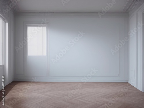 Empty room, empty wall, white room, black room, red room, pastel room, blue room, yellow room, green room, purple room, luxury room, beautiful wall wooden floor daylight generative ai illustration art © gmm2000