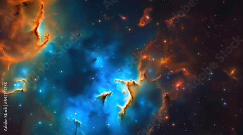 orange blu nebula in the universe © Markus