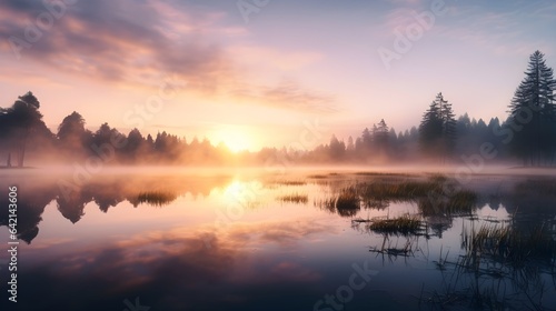 Fr  hmorgendliche Magie  Der Sonnenaufgang im Nebel