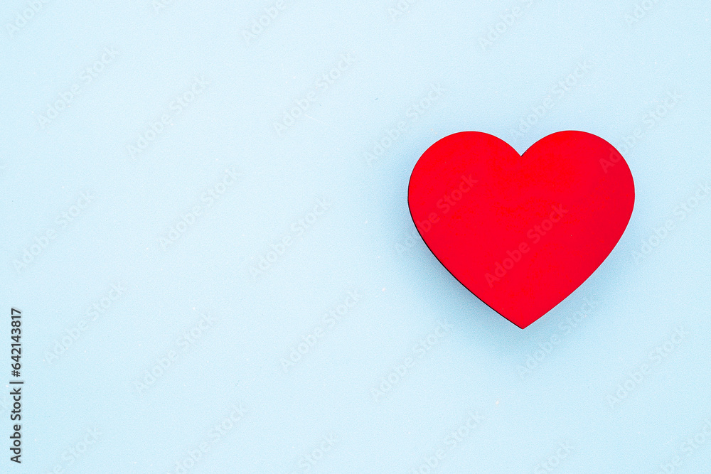 Red heart top view, medical and health care concept. Valentines day background