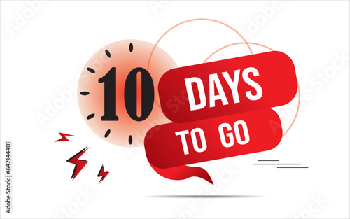 Countdown of days 10. The days left badges. A countdown is going on, ten day I left a badge and a label to calculate the date of work. Offer timer, sticker limited to a few days.