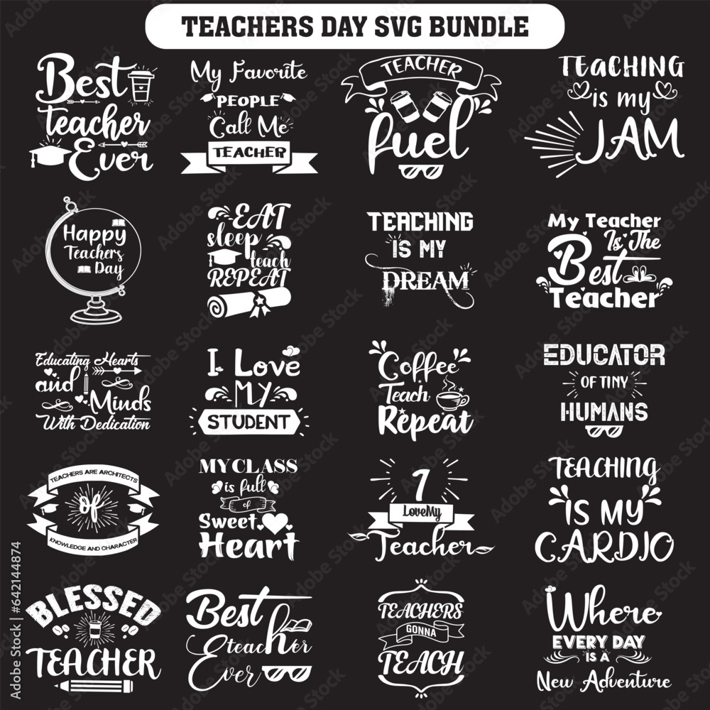 Vecteur Stock Teacher Vector Design Bundle ,Teacher Svg Bundle ...